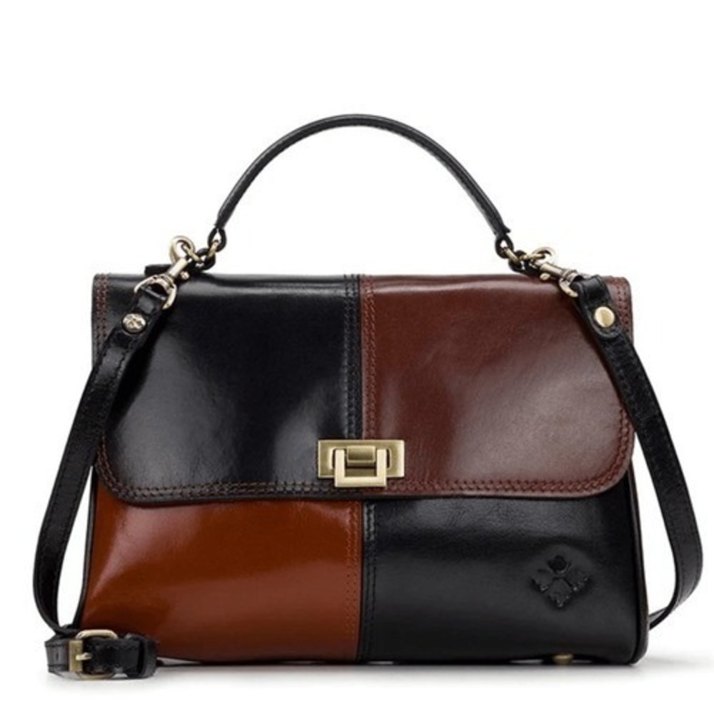 Patricia Nash Yoeky Top Handle Vintage Colorblock Leather Crossbody Bag, NWT